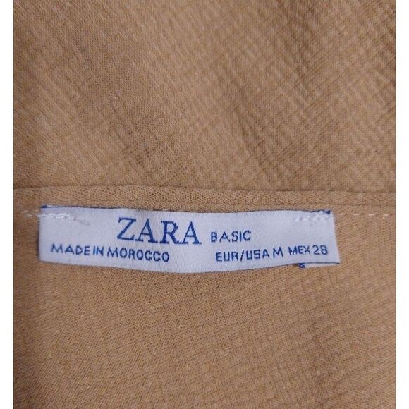 Zara Cowl Neck tie back top Size Md Camel Boho Y2K Feminine - Picture 11 of 11